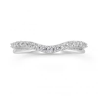 14K White Gold 0.25CTW Contour Diamond Band