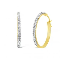 Swarovski 10K Yellow Gold Hoops with Cubic Zirconia