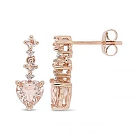 Julianna B 14K Rose Gold 0.02CTW Diamond & Morganite Earrings