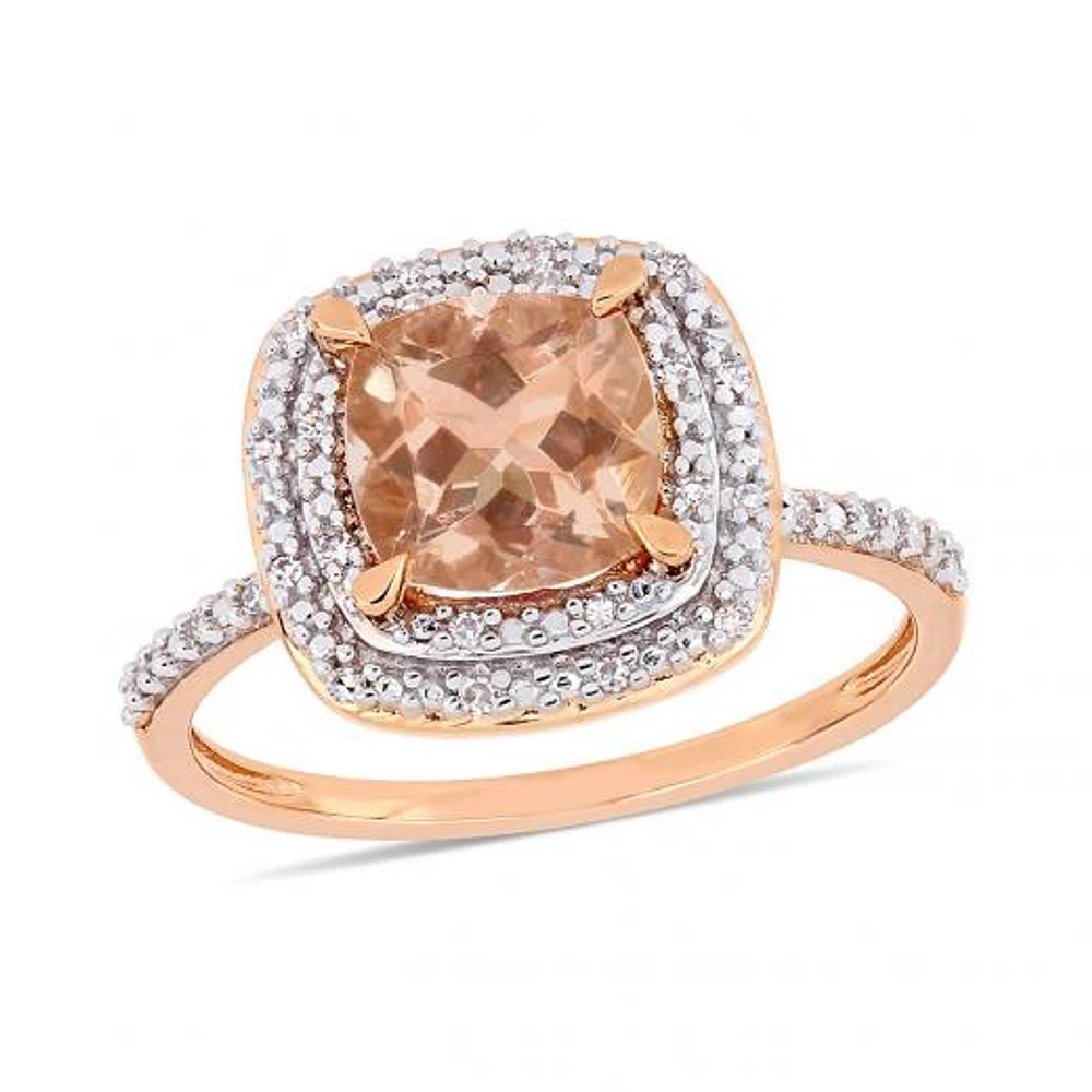 Julianna B 14K Rose Gold 0.09CTW Diamond & Morganite Ring