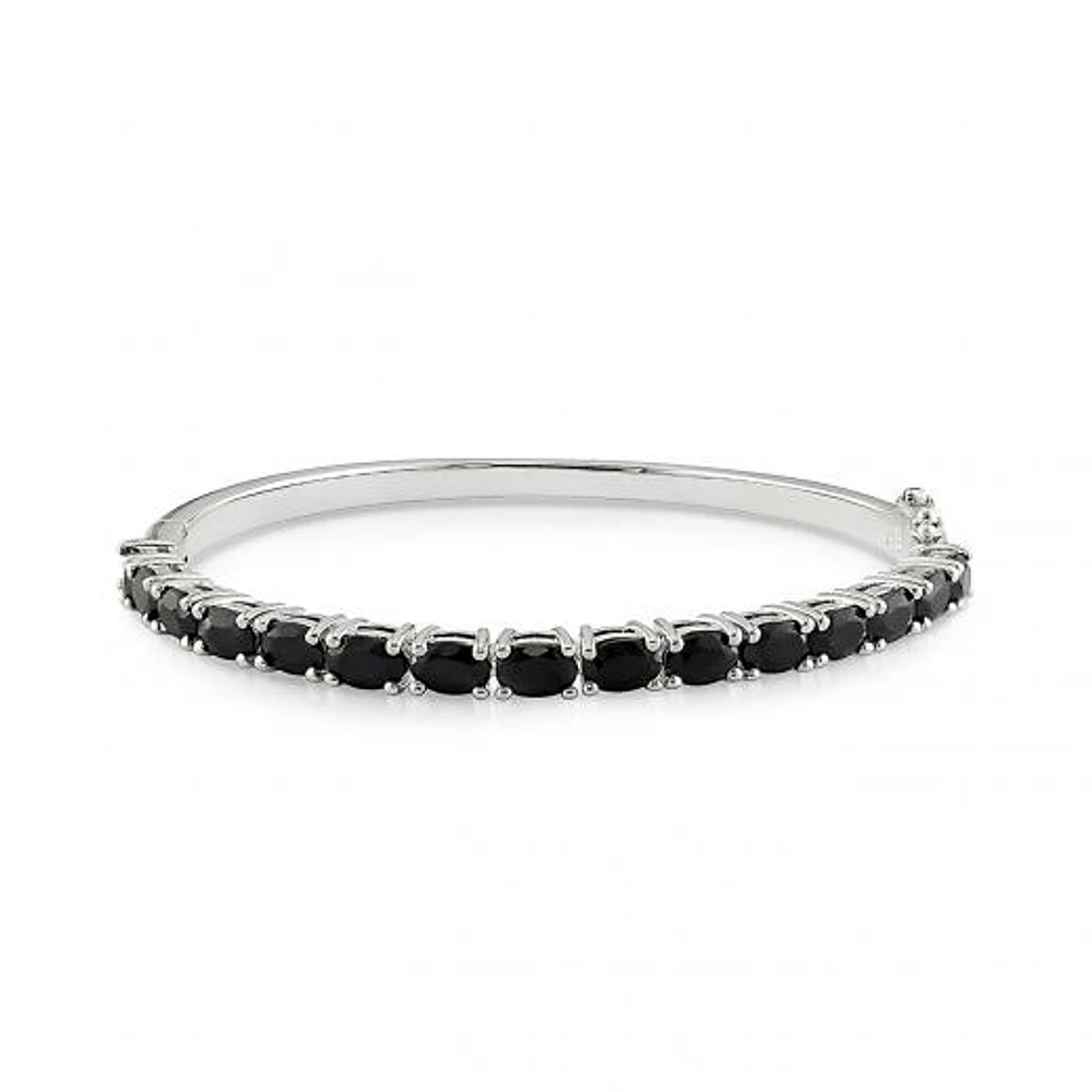 Julianna B Sterling Silver Black Sapphire Bangle