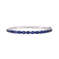 Julianna B Sterling Silver Created Blue Sapphire Bangle