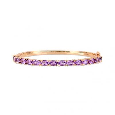Julianna B Sterling Silver & 18K Rose Gold Plated Amethyst Bangle