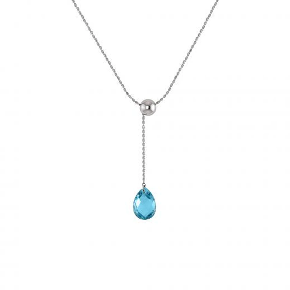 Sterling Silver Blue Topaz Adjustable Pendant