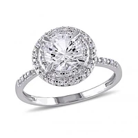 Julianna B 10K White Gold 0.09CTW Diamond & Created White Sapphire Ring