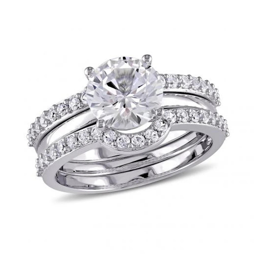 Julianna B 10K White Gold Sapphire Bridal Ring Set