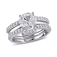 Julianna B 10K White Gold Sapphire Bridal Ring Set