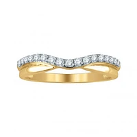 14K Yellow Gold 0.10CTW Diamond Contour Band