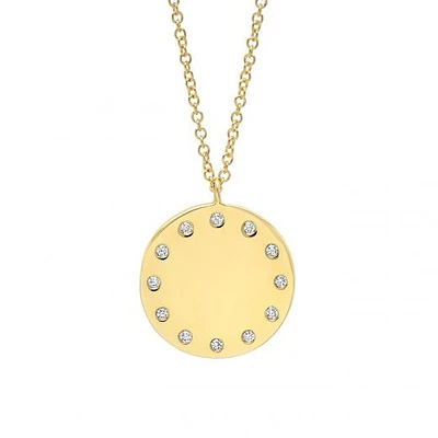 14K Yellow Gold Diamond Pendant
