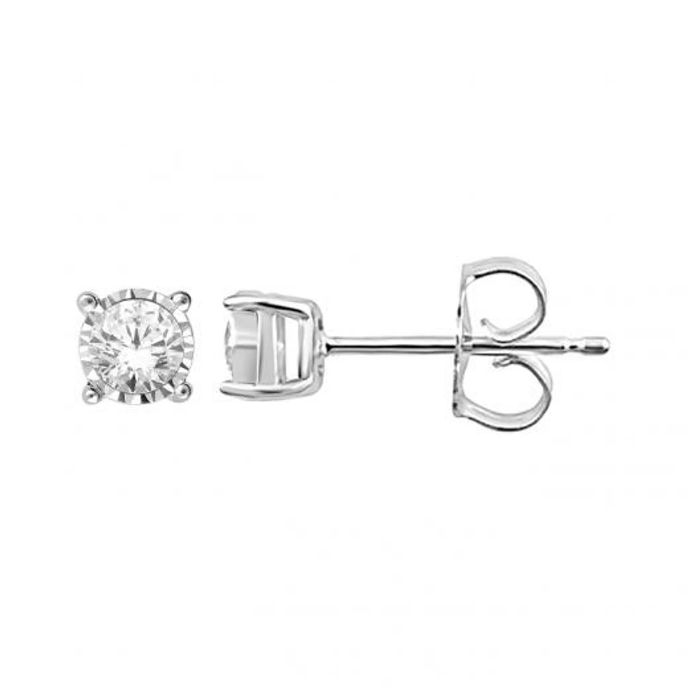 Sterling Silver 0.10CTW Diamond Studs