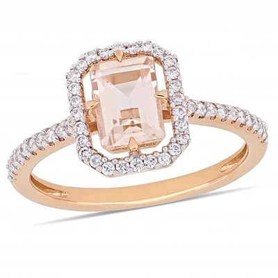 Julianna B 14K Rose Gold Morganite & Diamond Fashion Ring