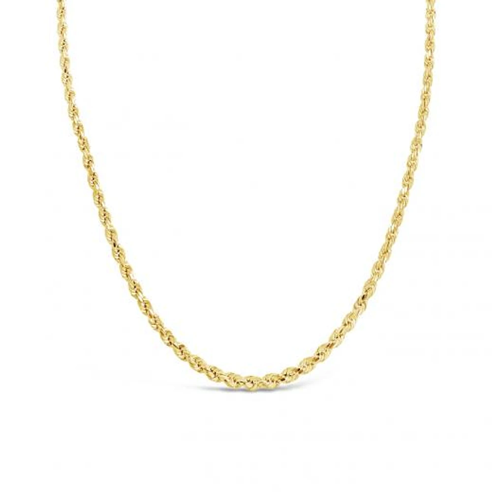 10K Yellow and White Gold 20" Diamond Cut Rope Chain
