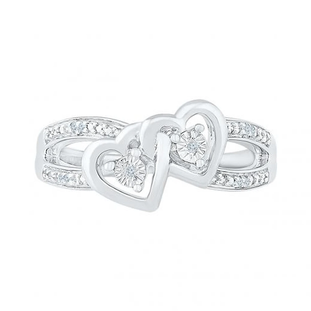 Sterling Silver Diamond Promise Ring