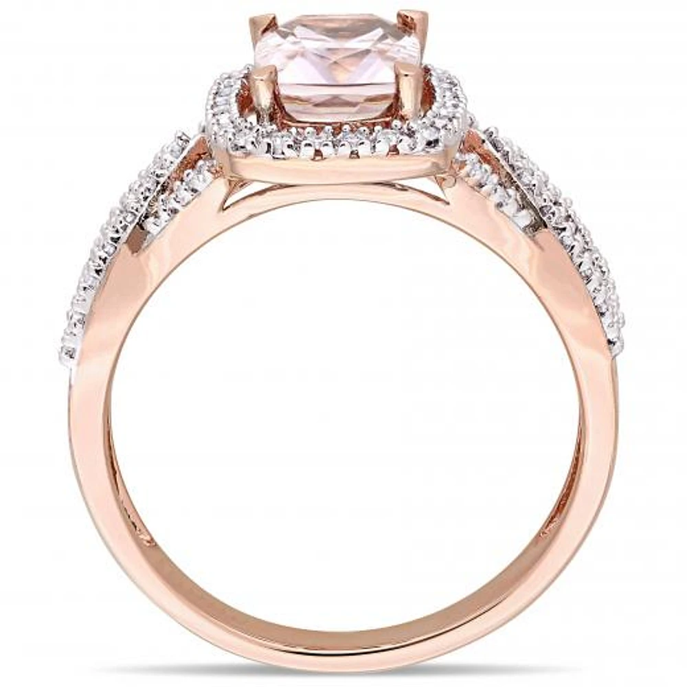 Julianna B 10K Rose Gold Morganite & Diamond Infinity Engagement Ring