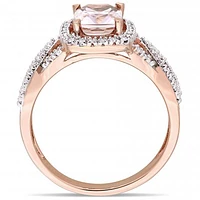 Julianna B 10K Rose Gold Morganite & Diamond Infinity Engagement Ring
