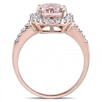 Julianna B 10K Rose Gold Oval-Shaped Morganite & 0.40CTW Diamond Halo Ring