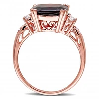 Julianna B 10K Rose Gold Garnet Diamond & Created White Sapphire Ring