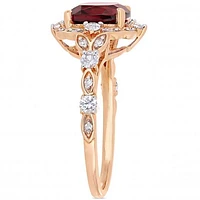 Julianna B 14K Rose Gold Garnet & 0.06CTW Diamond Fashion Ring