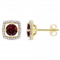 Julianna B 10K Yellow Gold Garnet & Diamond Earrings