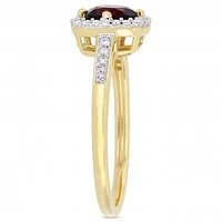 Julianna B 10K Yellow Gold Garnet & 0.14CTW Diamond Fashion Ring