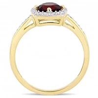 Julianna B 10K Yellow Gold Garnet & 0.14CTW Diamond Fashion Ring