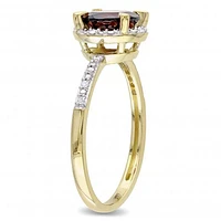 Julianna B 10K Yellow Gold Garnet & 0.05CTW Diamond Fashion Ring