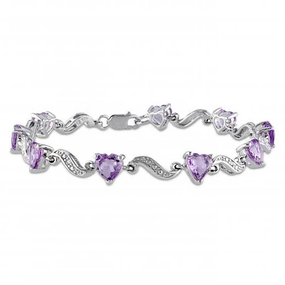 Julianna B Sterling Silver Amethyst & Diamond Bracelet