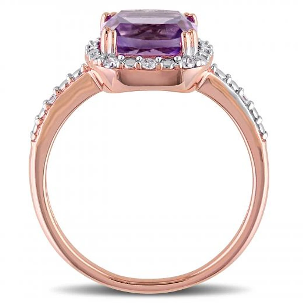 Julianna B 10K Rose Gold Amethyst & 0.10CTW Diamond Fashion Ring