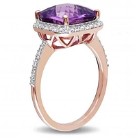 Julianna B 10K Rose Gold Amethyst & 0.10CTW Diamond Fashion Ring