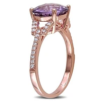 Julianna B 10K Rose Gold Amethyst & 0.15CTW Diamond Fashion Ring