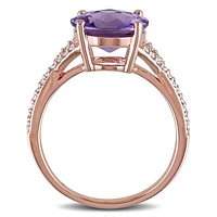 Julianna B 10K Rose Gold Amethyst & 0.15CTW Diamond Fashion Ring