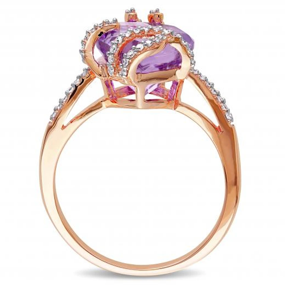 Julianna B 10K Rose Gold Amethyst & 0.14CTW Diamond Fashion Ring
