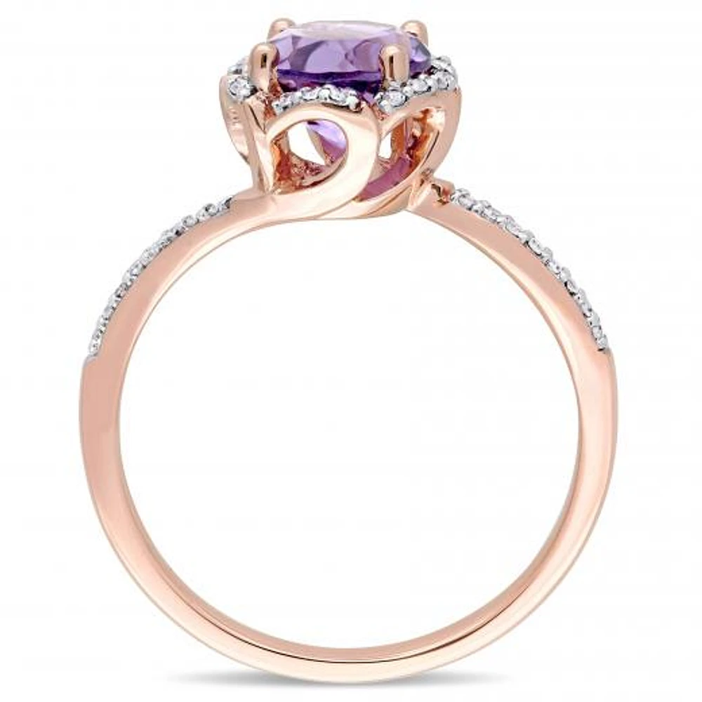 Julianna B 14K Rose Gold Amethyst & 0.10CTW Diamond Fashion Ring