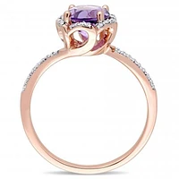Julianna B 14K Rose Gold Amethyst & 0.10CTW Diamond Fashion Ring