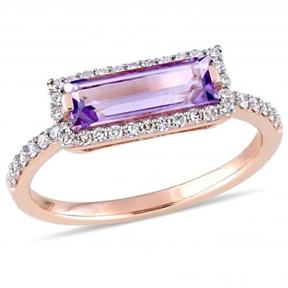 Julianna B 14K Rose Gold Amethyst & 0.25CTW Diamond Fashion Ring