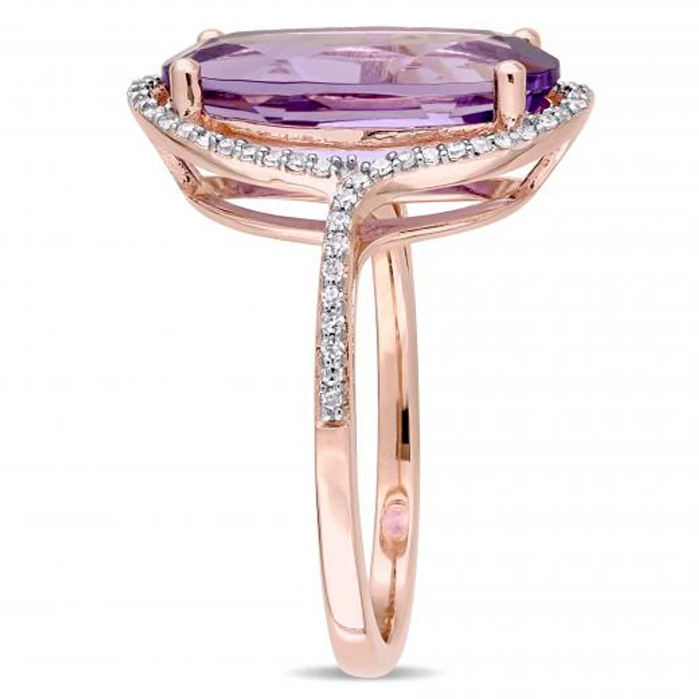 Julianna B 14K Rose Gold Amethyst & 0.20CTW Diamond Fashion Ring