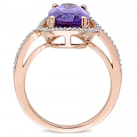 Julianna B 14K Rose Gold Amethyst & 0.20CTW Diamond Fashion Ring