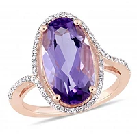 Julianna B 14K Rose Gold Amethyst & 0.20CTW Diamond Fashion Ring