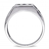 Julianna B Sterling Silver Black Sapphire Men's Ring