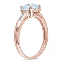 Julianna B 10K Rose Gold Aquamarine & 0.05CTW Diamond Fashion Ring