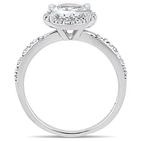 Julianna B Sterling Silver Aquamarine & 0.05CTW Diamond Fashion Ring