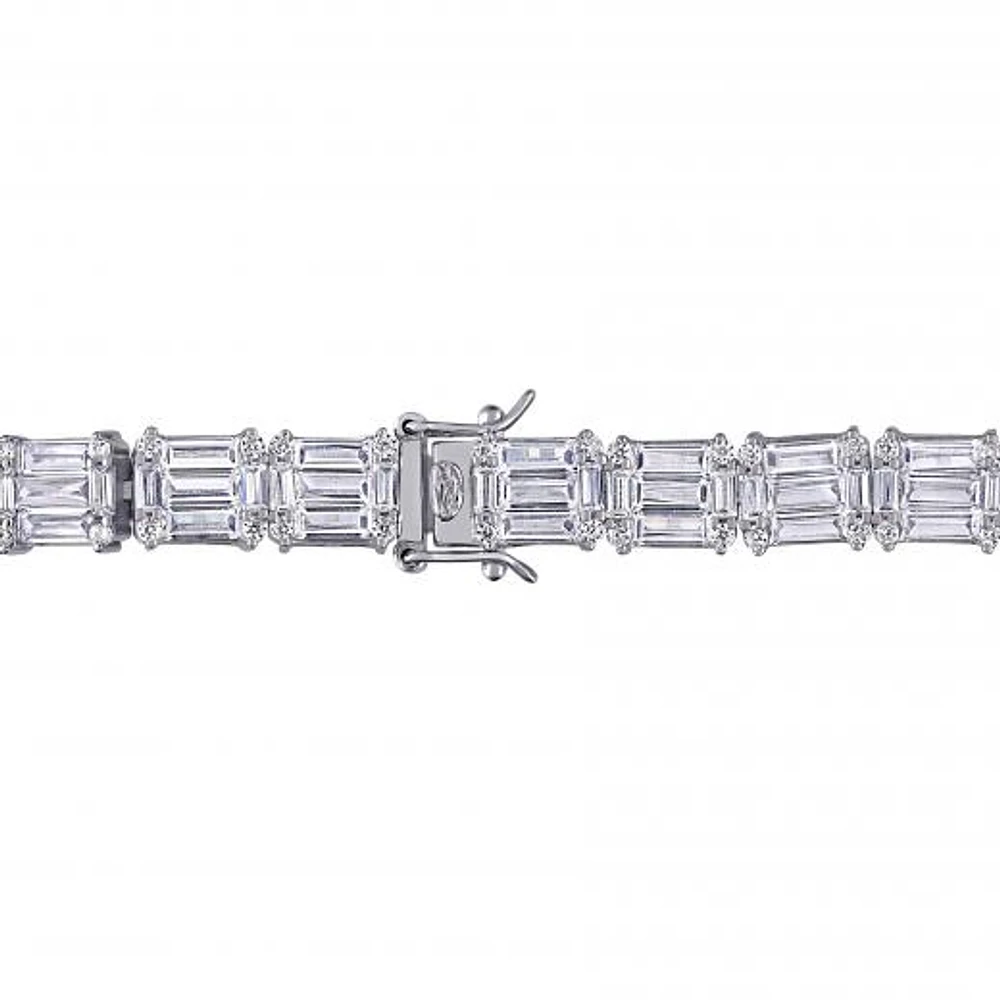Julianna B Sterling Silver Baguette & Round-Cut Cubic Zirconia Tennis Bracelet
