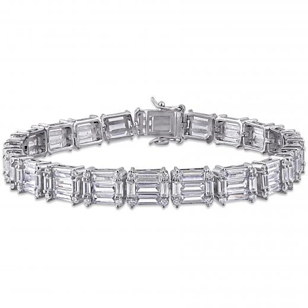Julianna B Sterling Silver Baguette & Round-Cut Cubic Zirconia Tennis Bracelet