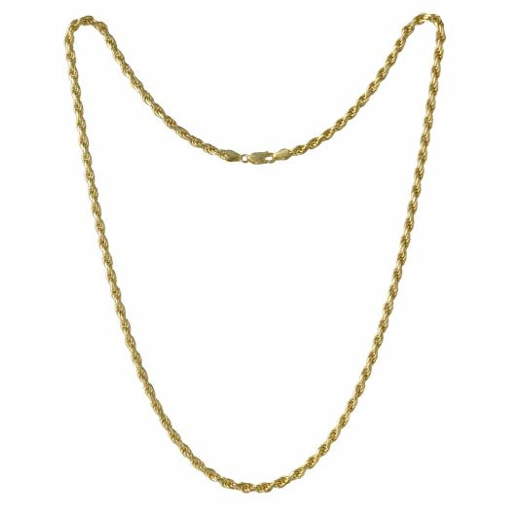 10K Yellow Gold 26" 2.65mm Diamond Cut Rope Chain