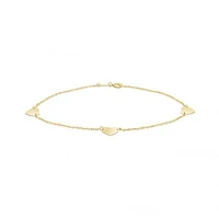 10K Yellow Gold Hearts Bracelet
