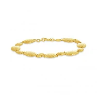 10K Yellow Gold Diamond Cut Ovals Bracelet