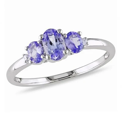 Julianna B 10K White Gold Tanzanite & 0.02CTW Diamond Ring