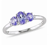 Julianna B 10K White Gold Tanzanite & 0.02CTW Diamond Ring