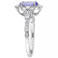 Julianna B 14K White Gold Tanzanite 0.06CTW Diamond & White Sapphire Ring