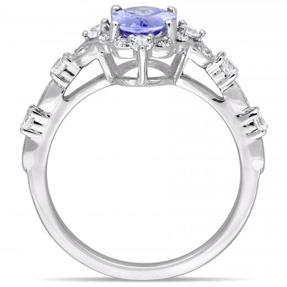 Julianna B 14K White Gold Tanzanite 0.06CTW Diamond & White Sapphire Ring